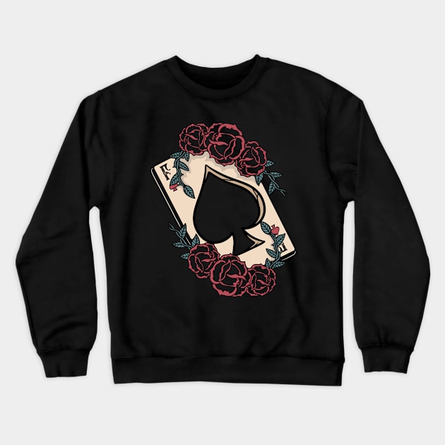 Card and rose Crewneck Sweatshirt by gggraphicdesignnn